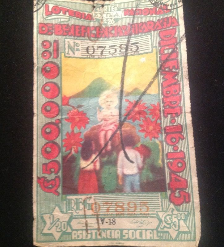 Vintage lottery ticket