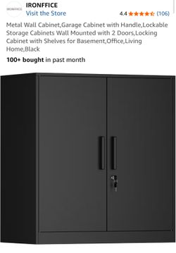 Black metal garage cabinets (3 brand new)