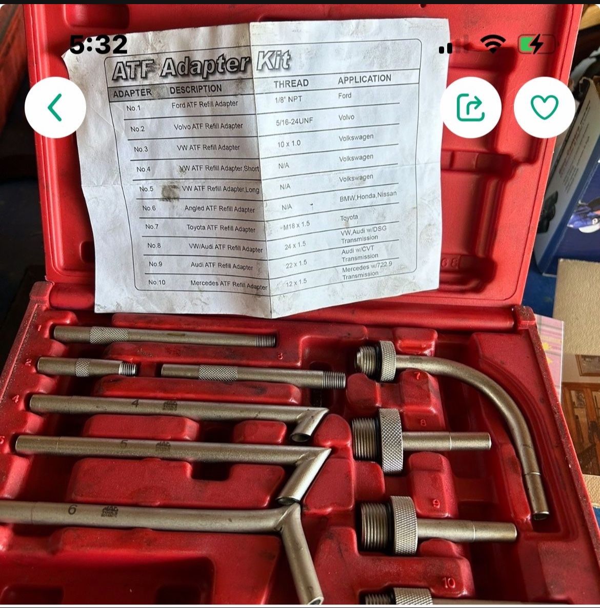 Mac tools 10 Piece ATF adapter Set for Sale in San Diego, CA - OfferUp