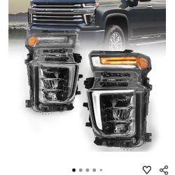 New LED Headlight Assemblies For 2020-2023 Chevy Silverado 2500HD 3500HD Driver & Passenger Side