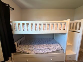 Twin bunk bed with drawers