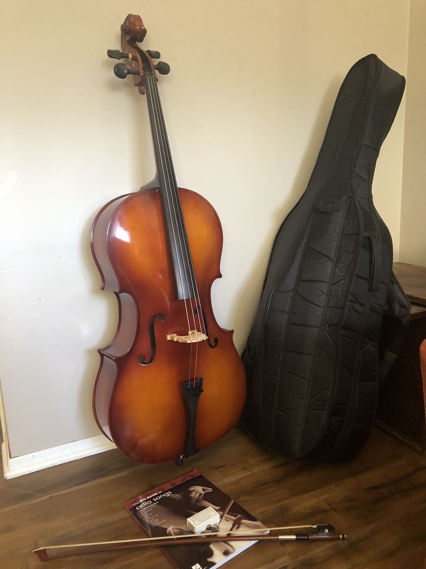 Cello, Bow, Rosin, Soft Case, Sheet Music
