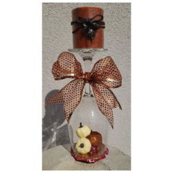 Holiday Decor - Unique Handcrafted Wine Glass Fall Theme