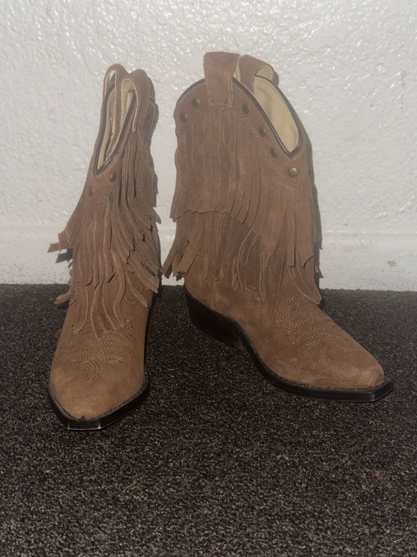 Girl’s Double-Fringe Western Boot Snip Toe