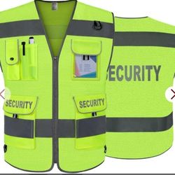 Reflective "SECURITY" vest. Size XXL. Black.