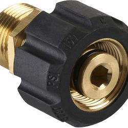 Pressure Washer Adapter, Metric M22 15mm Female Thread to M22 14mm Male Fitting, 4500 PSI