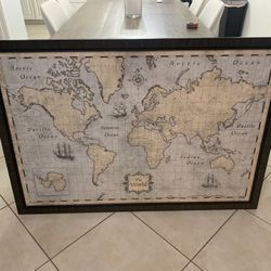 Map Of World In Frame