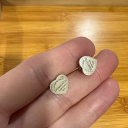 Authentic Tiffany And Co. Silver Heart Earrings 