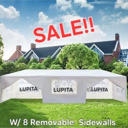 10'x30' Canopy Party Tent with Walls Large Tents for Outdoor Events Outside Party Tent for Backyard White Tent Wedding Tent for Patio (10' X 20')