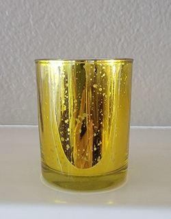 Mini Glass Cups /antique Votive Cup Gold Mercury Glass Candle Holder