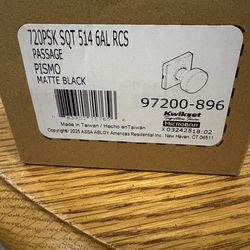 Kwikset Pismo Matte black door knob