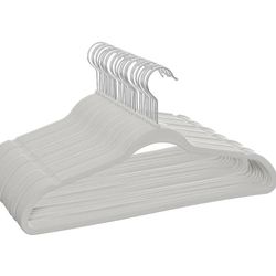 Better Homes & Gardens Velvet Adult Clothing Hangers, 30 Pack, Silver, Non-Slip, Space Saving