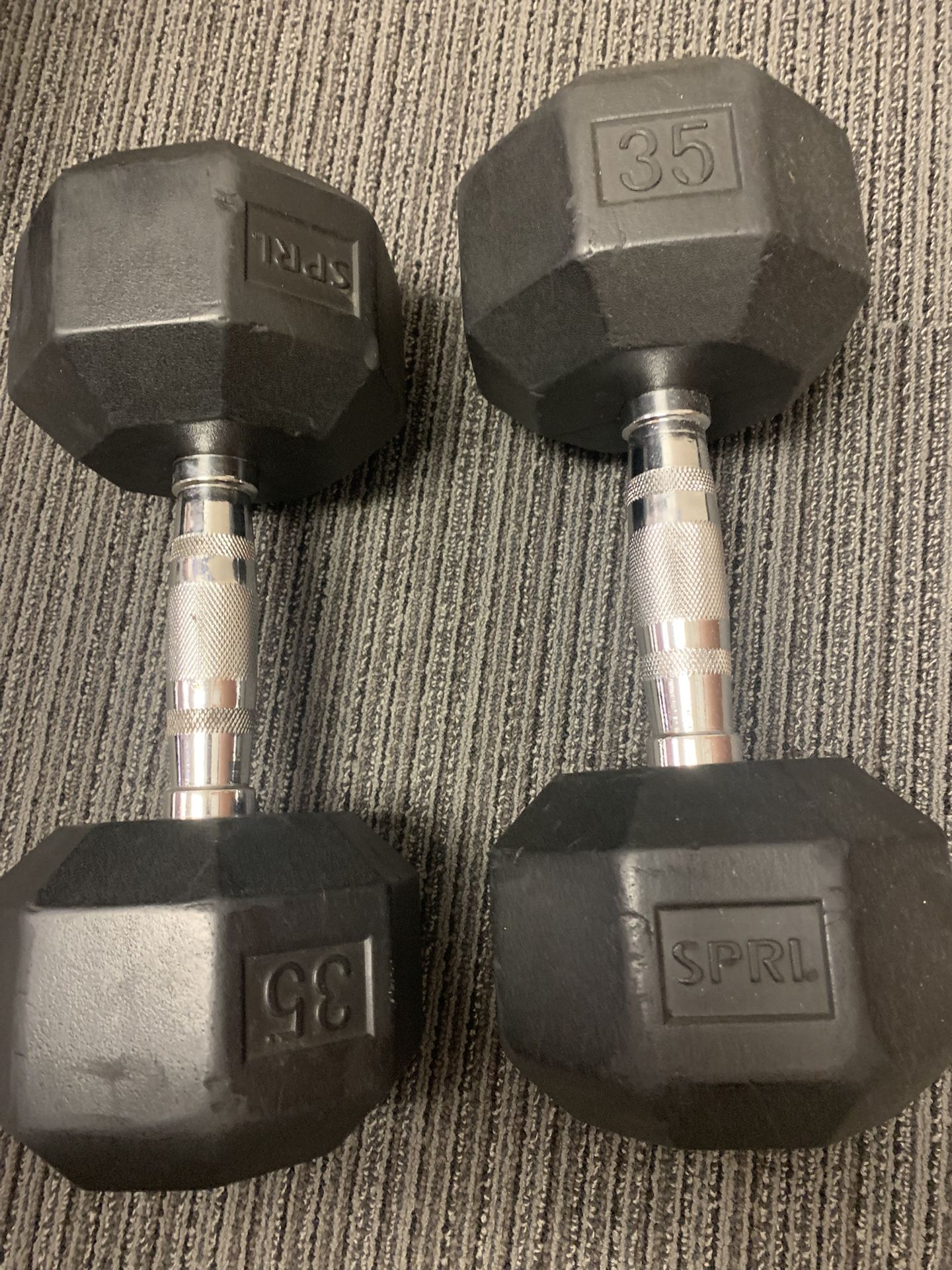 2 35lb SPRI Dumbbells