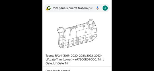Liftgate Trim Panel 2021 Rav 4Si Alguien Tiene Uno