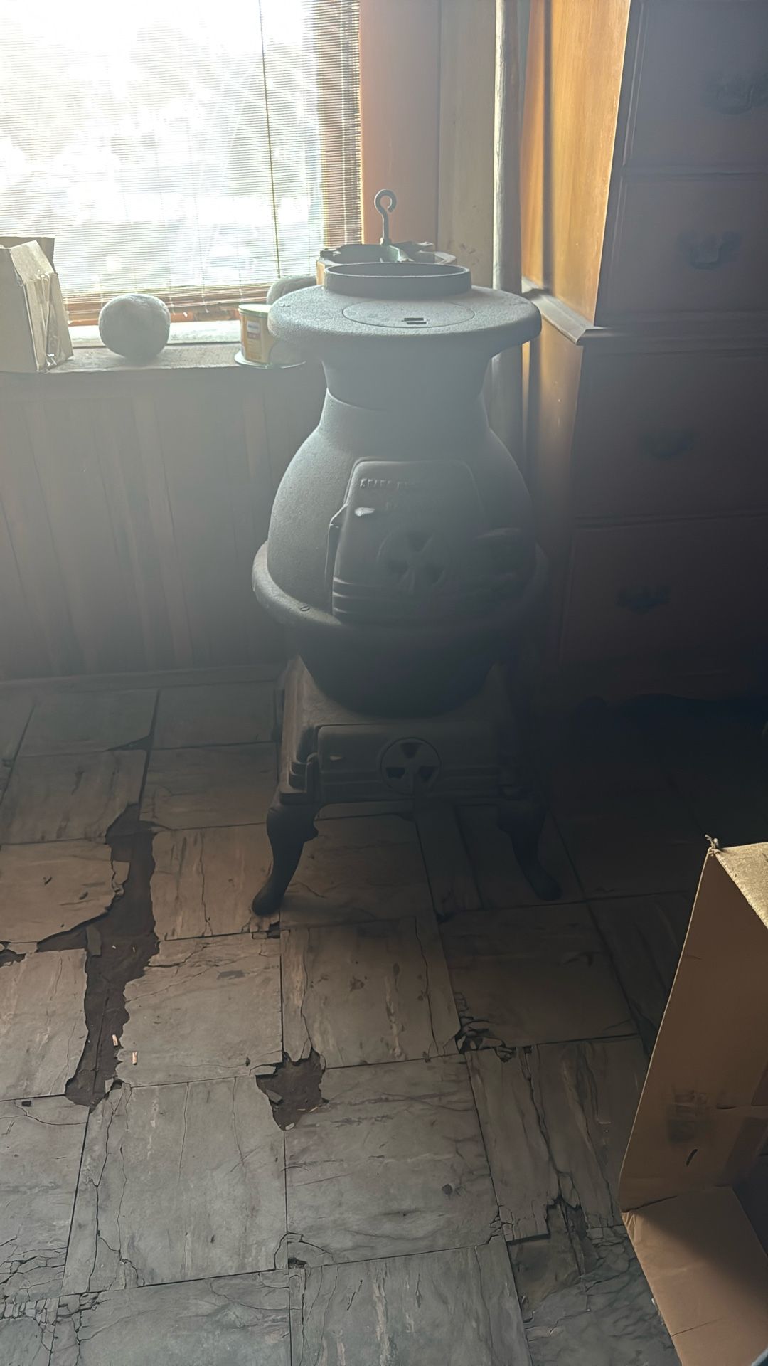 Sears & Roebuck Cast Iron Pot Belly Stove Antique 