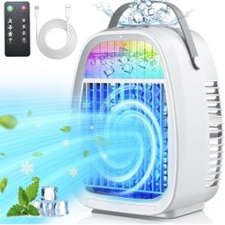 AI Portable Air Conditioners Fan,JYew Evaporative Mini Room Air Conditioners,Portable AC Unit Air Cooler with 4 in 1 Humidifier Fan Conditioner with 1