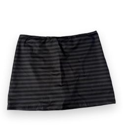 Black and Gray Striped Mini Skirt