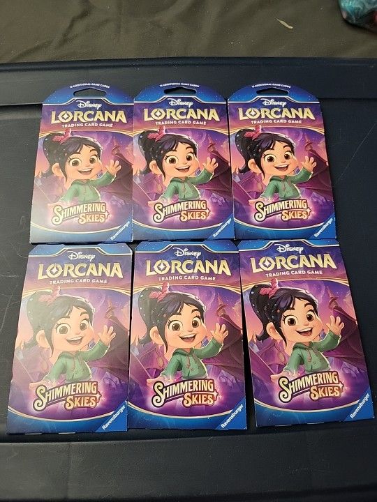 Disney Lorcana Shimmering Skies Factory Sealed Booster Pack Lot 6 Packs