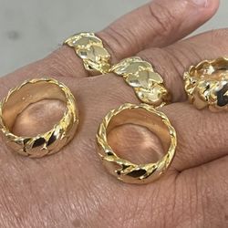 12mm heavy and solid 14k gold plated Cuban Links ring  sizes 9-12