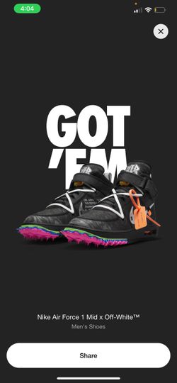 Air Force Off White Black Size 10 Nike