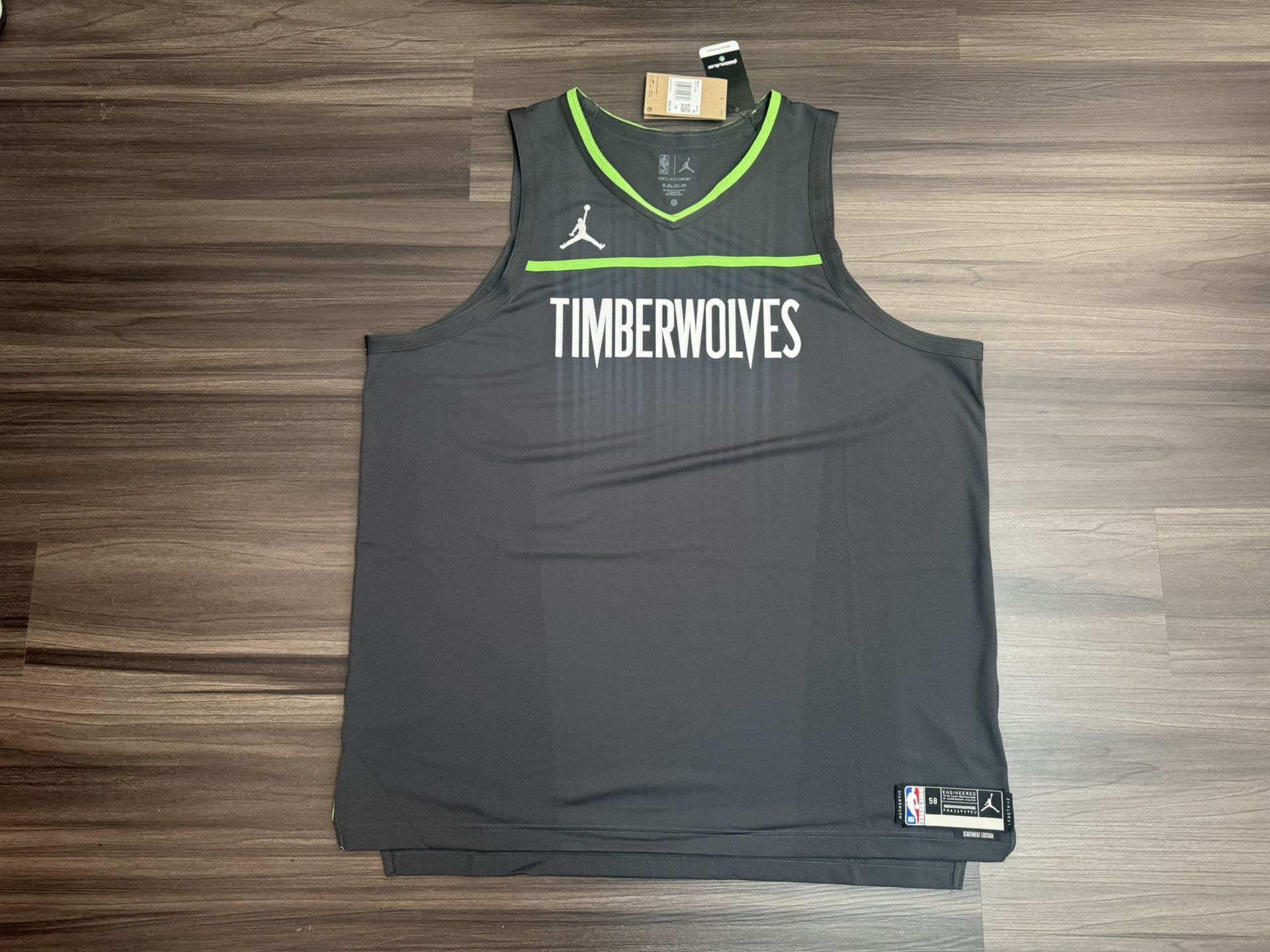 Minnesota Timberwolves Authentic Statement Edition Jersey Jordan Length+2 58 3XL