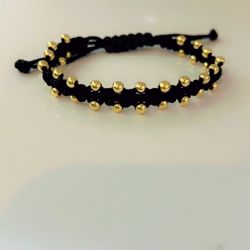 Asha Chic Black & Gold Beaded Bracelet 