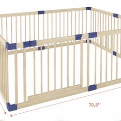 Natural wood playpen