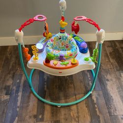 Fisher-Price Animal Wonders Jumperoo Activity Center Fisher Price Baby Jumper Bouncer Toy Lights Sounds Rainforest Theme