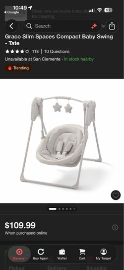 Graco Slim Spaces Compact Baby Swing – Tate