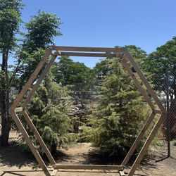 Wooden Double Layer Hexagonal Garden Arbor / Wedding Arch