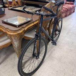 Black single-speed race bike w/ Easton EC90 Aero model tires 
