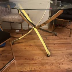 Clear And gold Meridian Table 