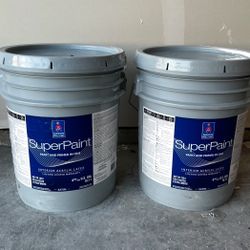 Superpaint And Primer In One. Color Greek Villa. Satin. Total 2 Buckets/ 10 Gallons 