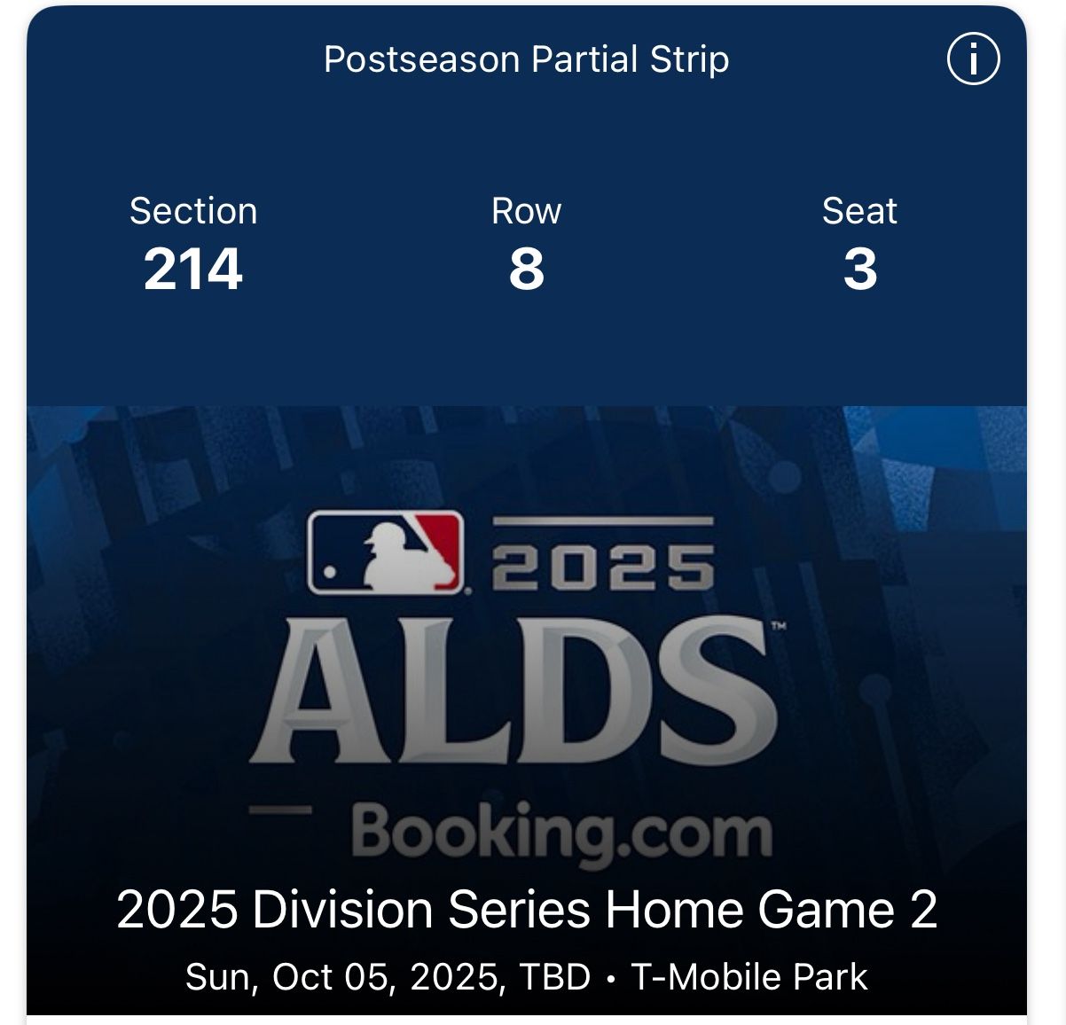 Mariners Playoff ALDS Game 2 Tickets Club Seats