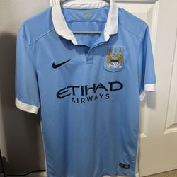 Nike Manchester City Premier League 2015 2016 Home Blue Jersey Authentic (Men’s Size Medium)