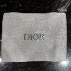 Dior White/Silver Makeup Bag