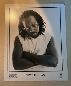 Wyclef Jean Promo Photo 8x10 American Hip Hop 90s B&W Columbia Records
