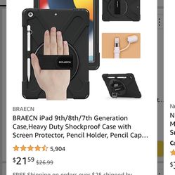 iPad Case With Strap And Rotating Kickstand 