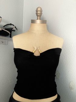 black crop top snake design