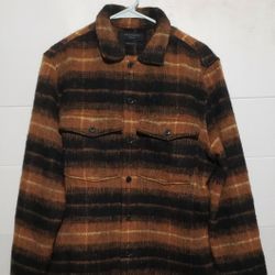 ALLSAINTS HATCH REAL WOOL SHIRT SHACKET BUTTON DOWN  MENS SIZE MEDIUM 