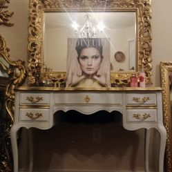 French Provincial Vanity & Ornate Mirror