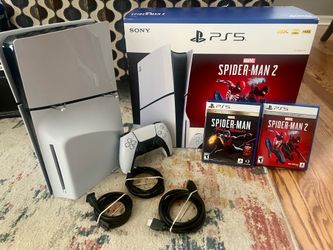 Like Brand-New PS5 Slim Disk Edition + Spider-Man Games Bundle (FIRM)