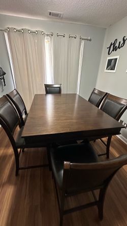 Elegant Counter-Height Dining Table Set with 6 Chairs