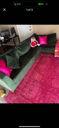 VELVET Green Couch ( Gold Railings )
