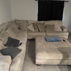 Ashley Sectional & Ottoman 