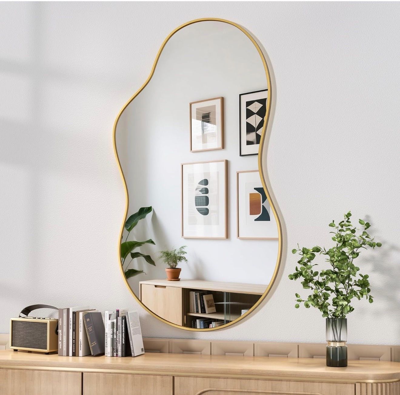Gold irregular mirror