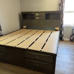 King Size Bed Frame W/ Drawers