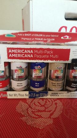 5 cans of colorful fabric colors