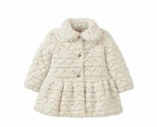 KIDS' LITTLE GIRL'S FAUX FUR PEPLUM JACKET IN IVORY