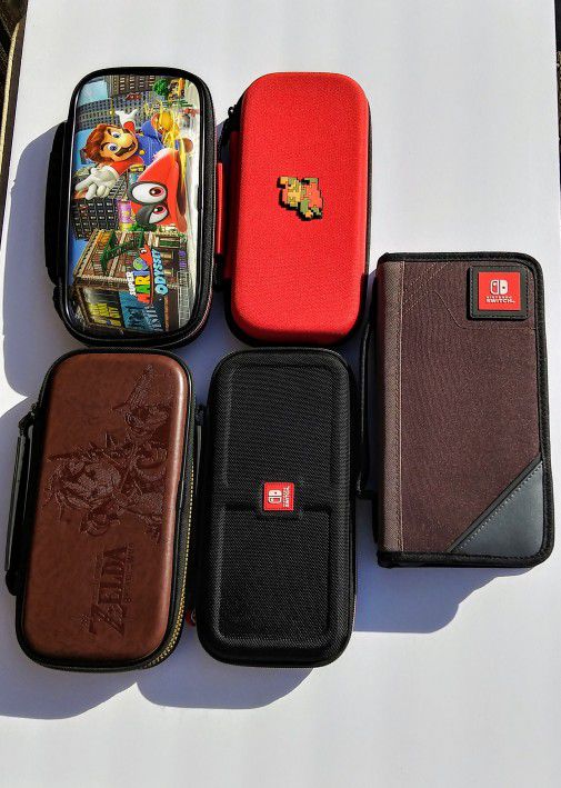 5 Nintendo Switch Protective Travel Cases Pre-owned In Excellent Condition See Photos/Description 